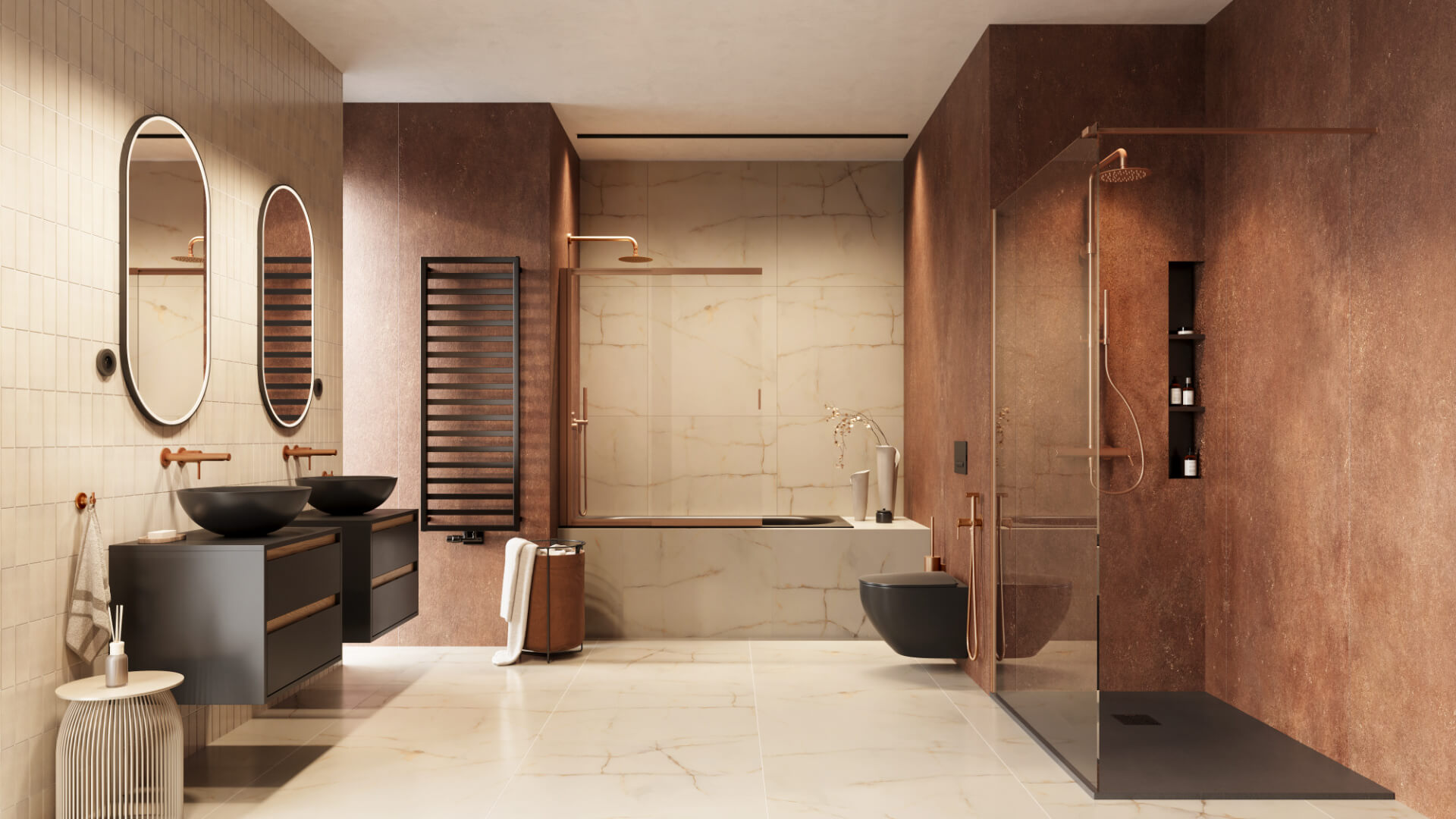 Corido lustro łazienkowe 100x50 cm owalne, oświetlenie LED mata grzewcza, czarny mat