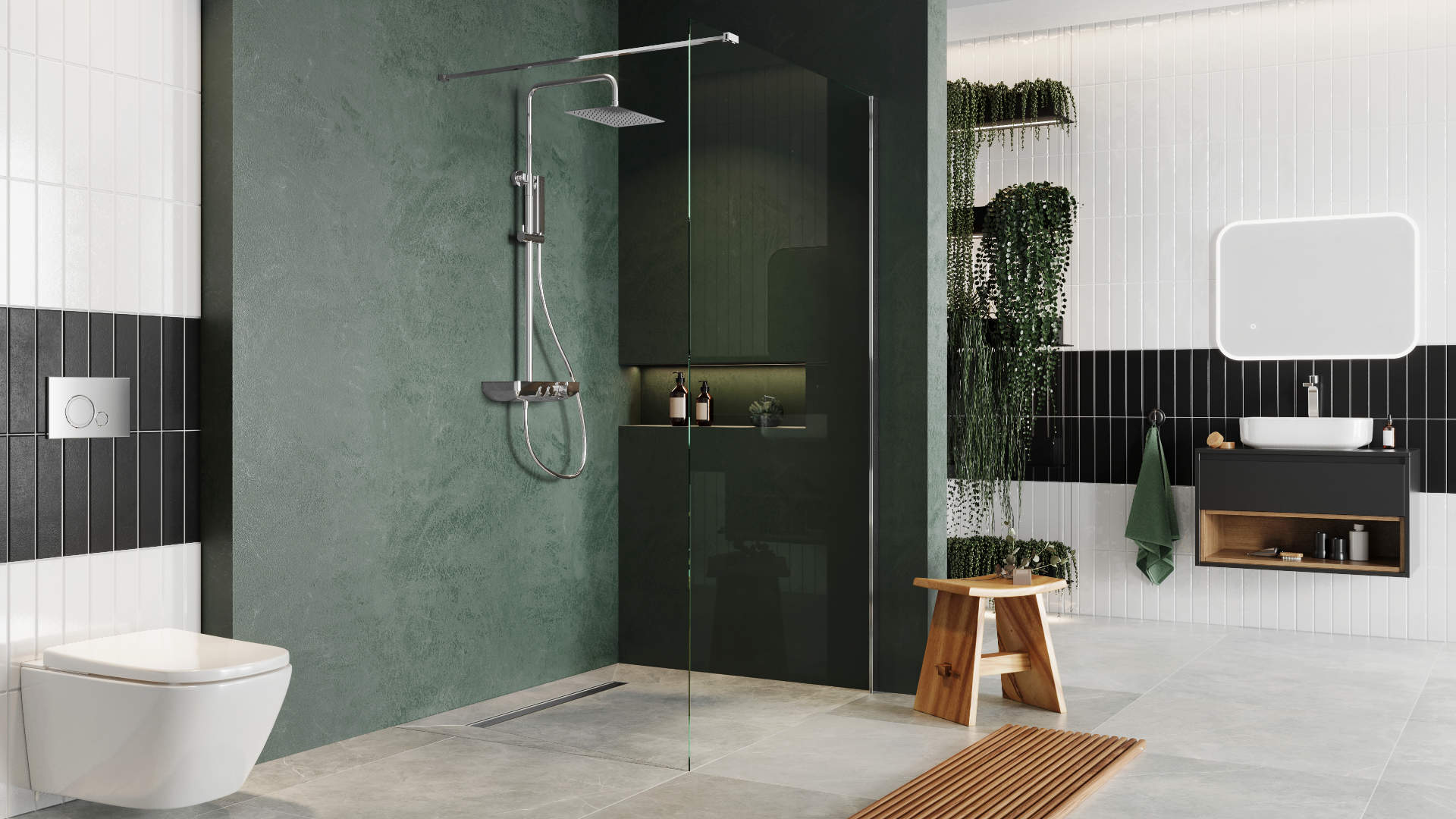 Zestaw prysznicowy typu Rain