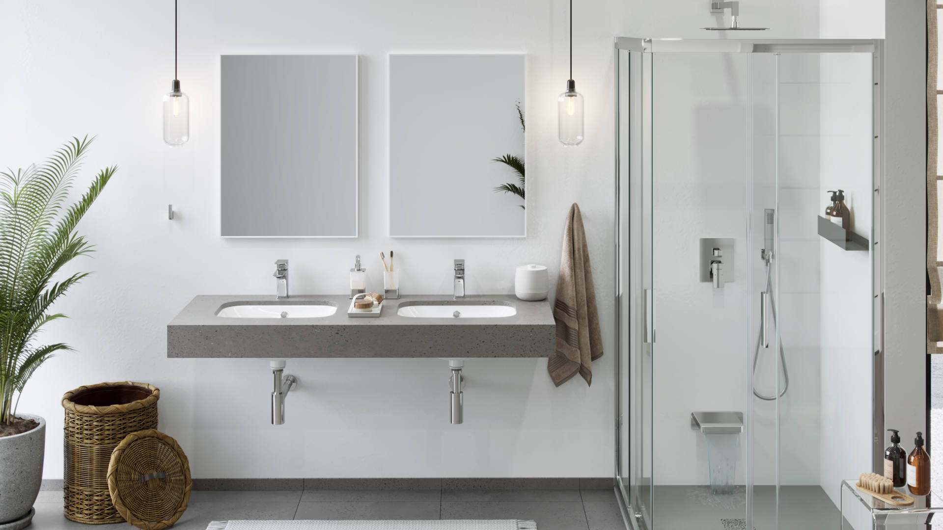 Keria bateria prysznicowo-wannowa podtynkowa 3 funkcyjna, chrom