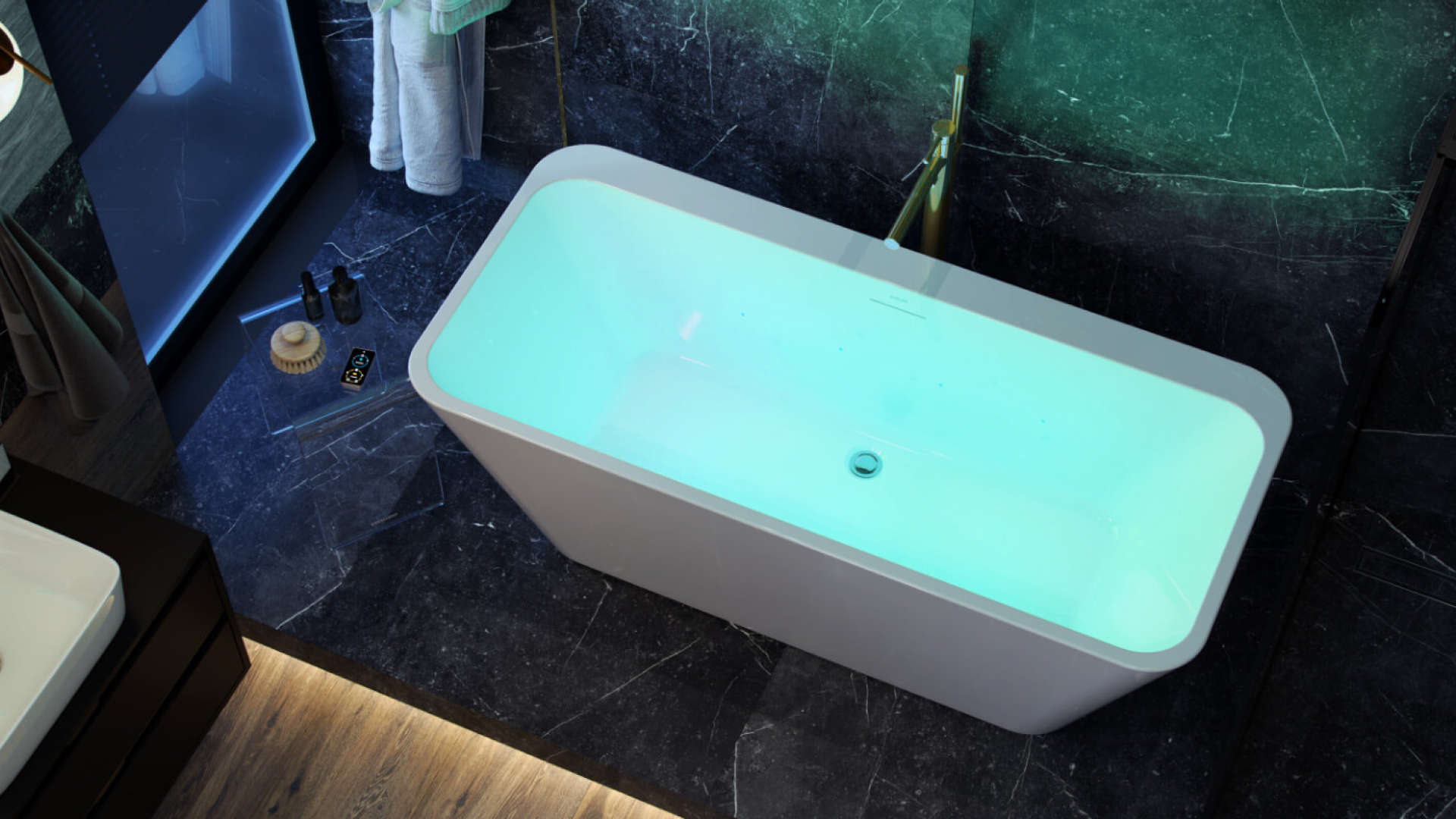 System chromoterapii Light z wanną wolnostojącą Lila 2.0, 160 cm