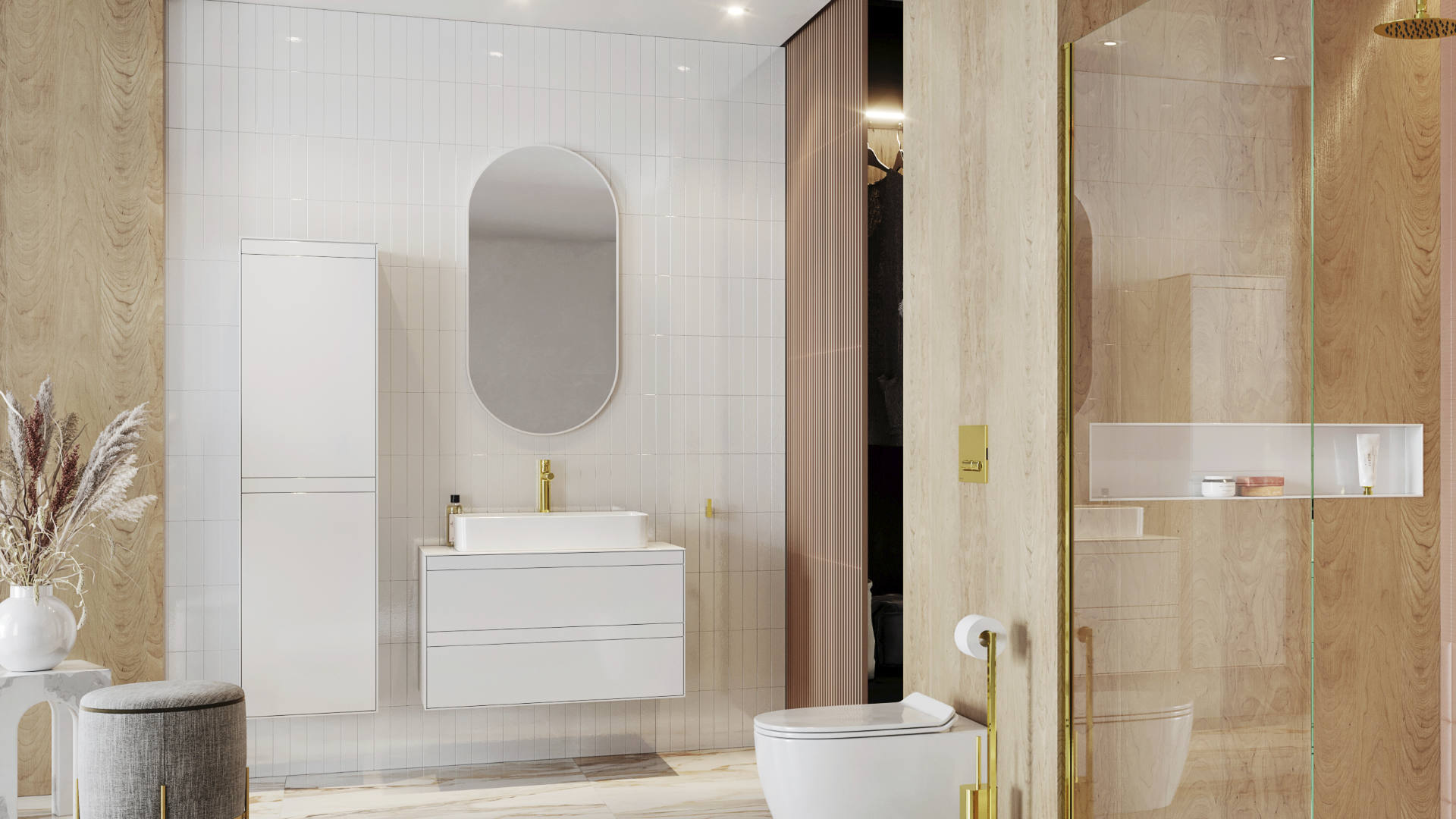 Lustro owalne w ramie biały mat mat