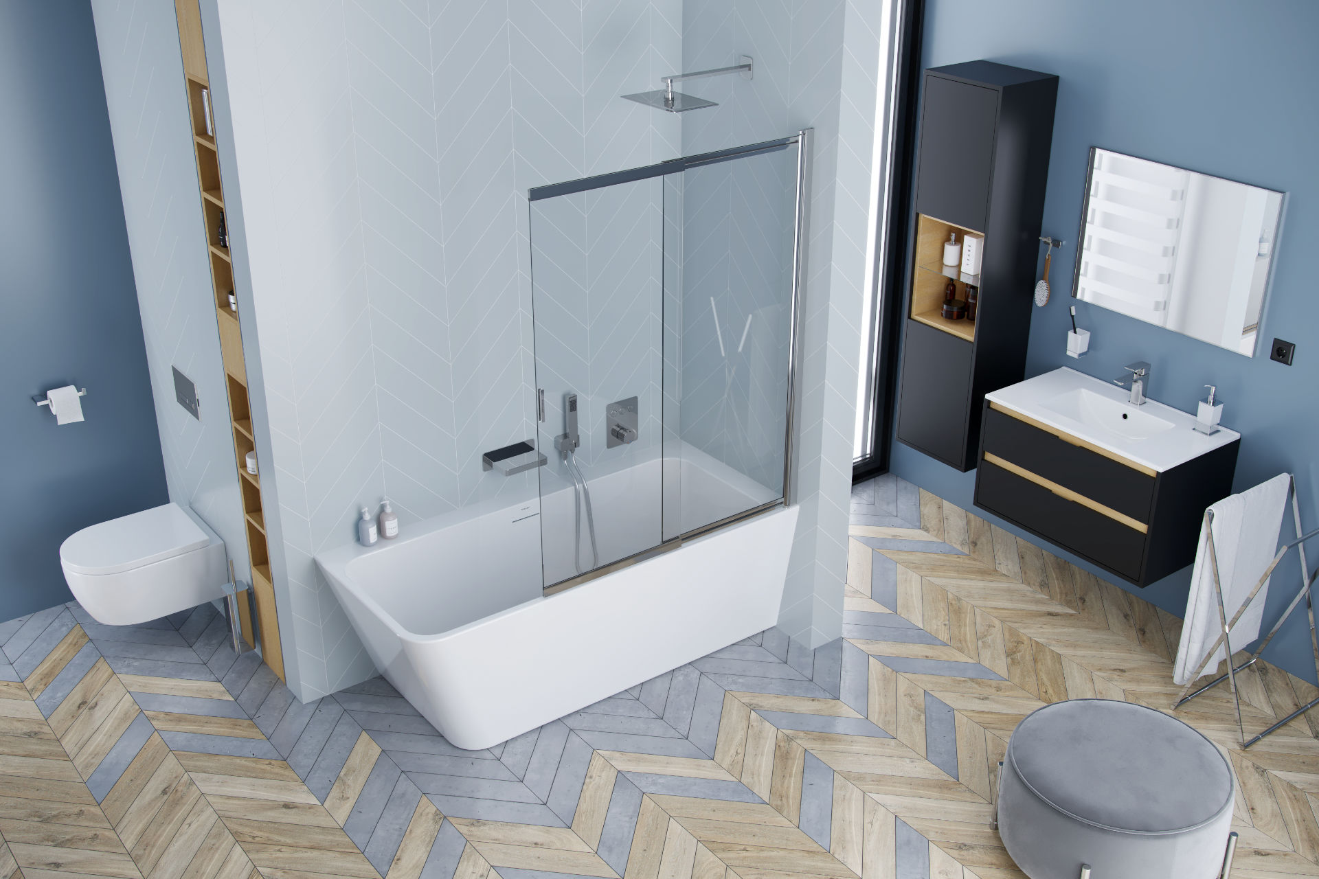 Wanna narożna Lila 2.0 prawa parawan