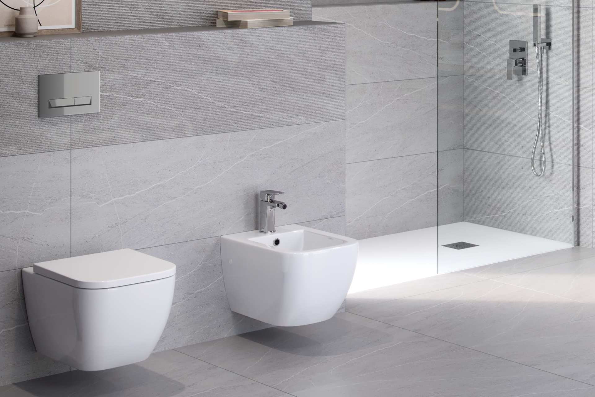 Pride bateria bidetowa stojąca, chrom