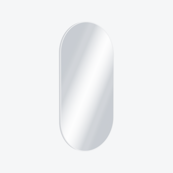 Lustro owalne w ramie biały mat mat
