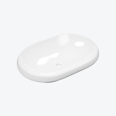 Lupio umywalka nablatowa/wpuszczana 60x40 cm owalna, biały połysk