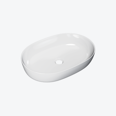 Jima umywalka nablatowa 61x41 cm owalna, biały połysk