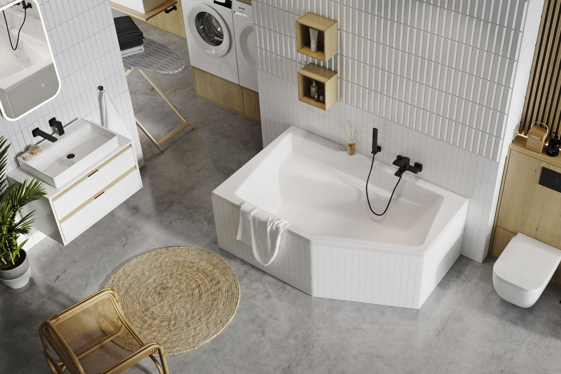 Vesper wanna narożna lewa 160X100