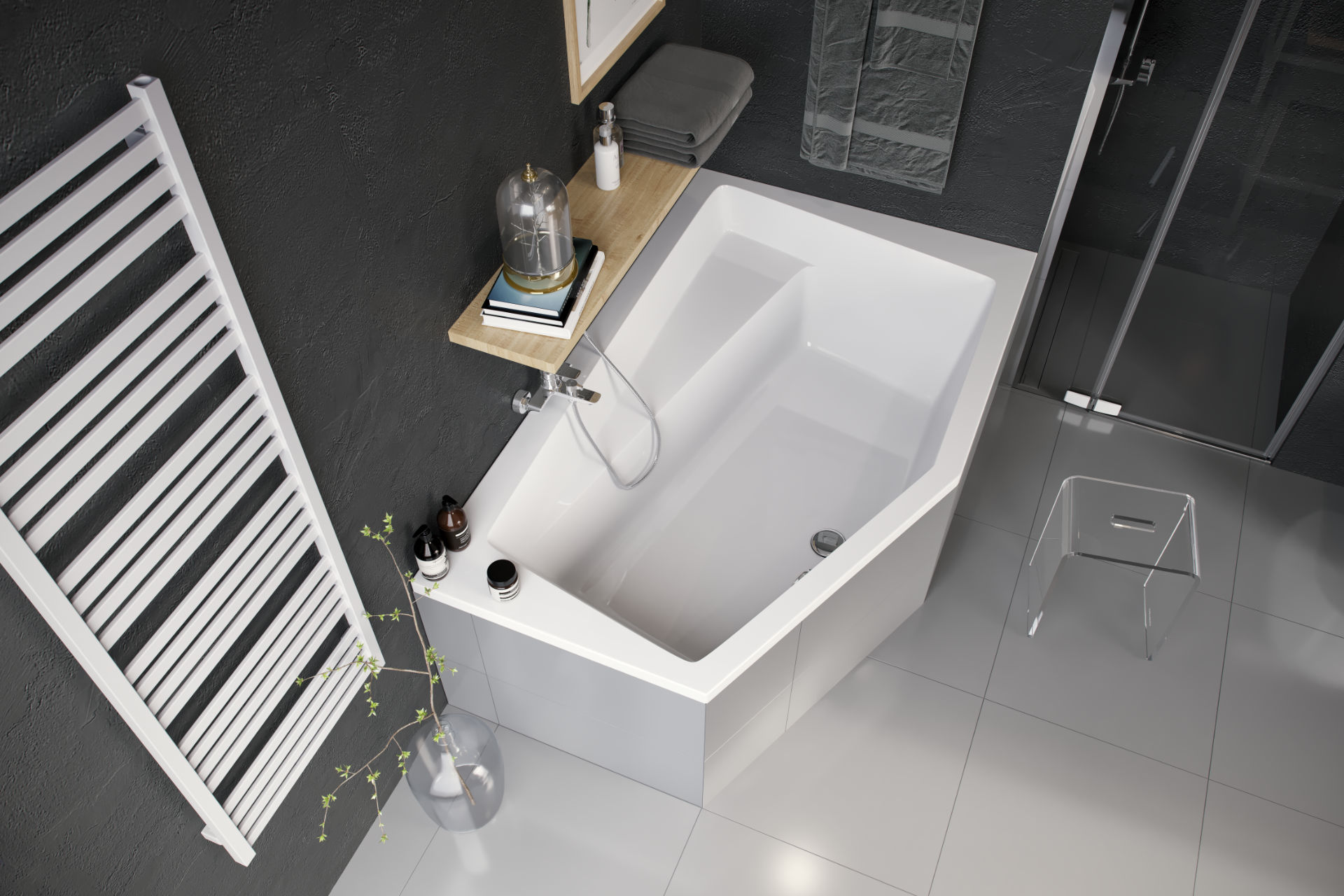 Vesper wanna narożna prawa 160X100 od góry