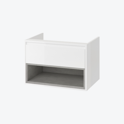 Tuto Cabinet P/U 80 White/Concrete Under Washbasin