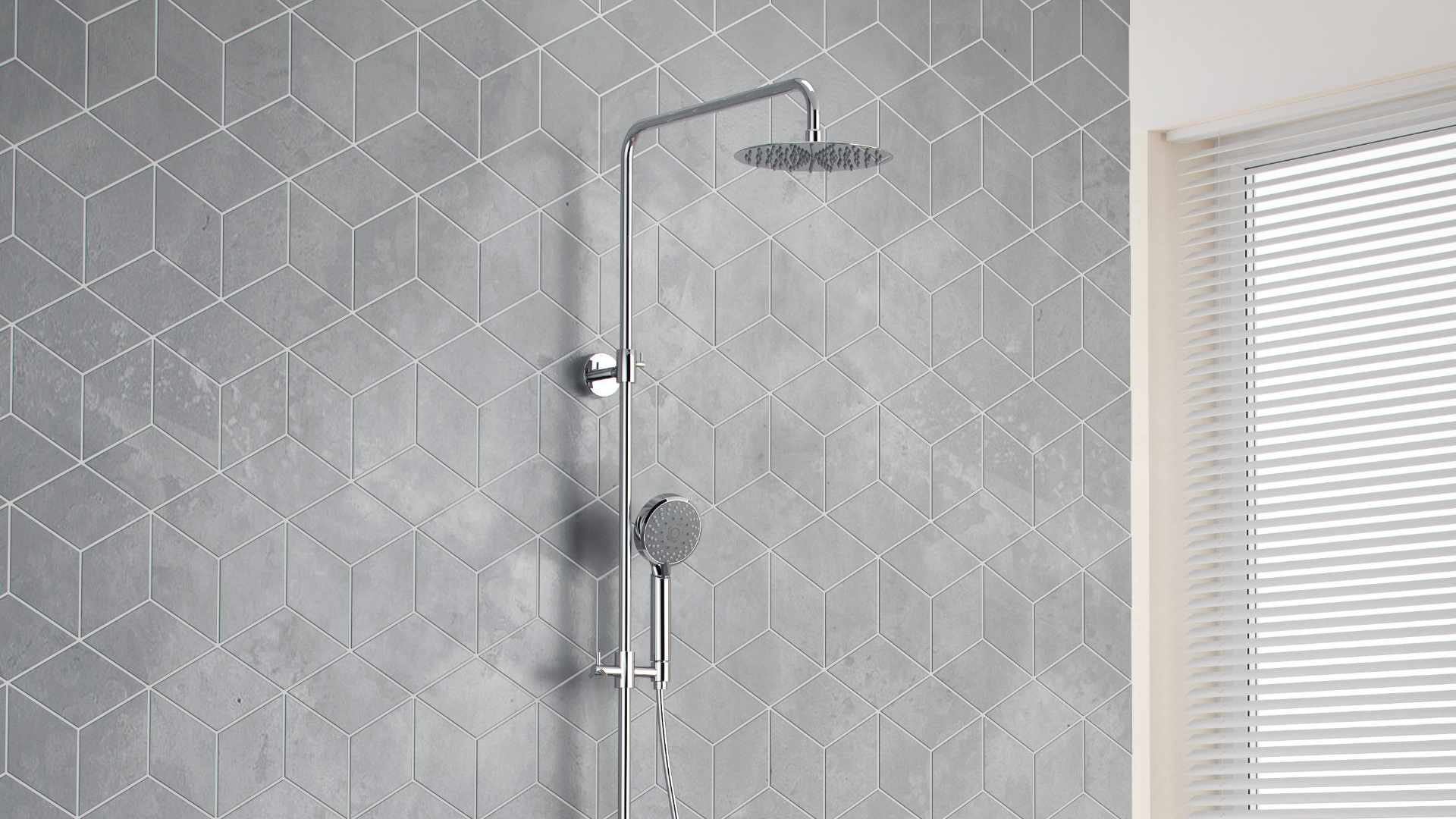 Altar zestaw prysznicowy ścienny z deszczownicą 20 x 20 cm, z wylewką, czarny mat