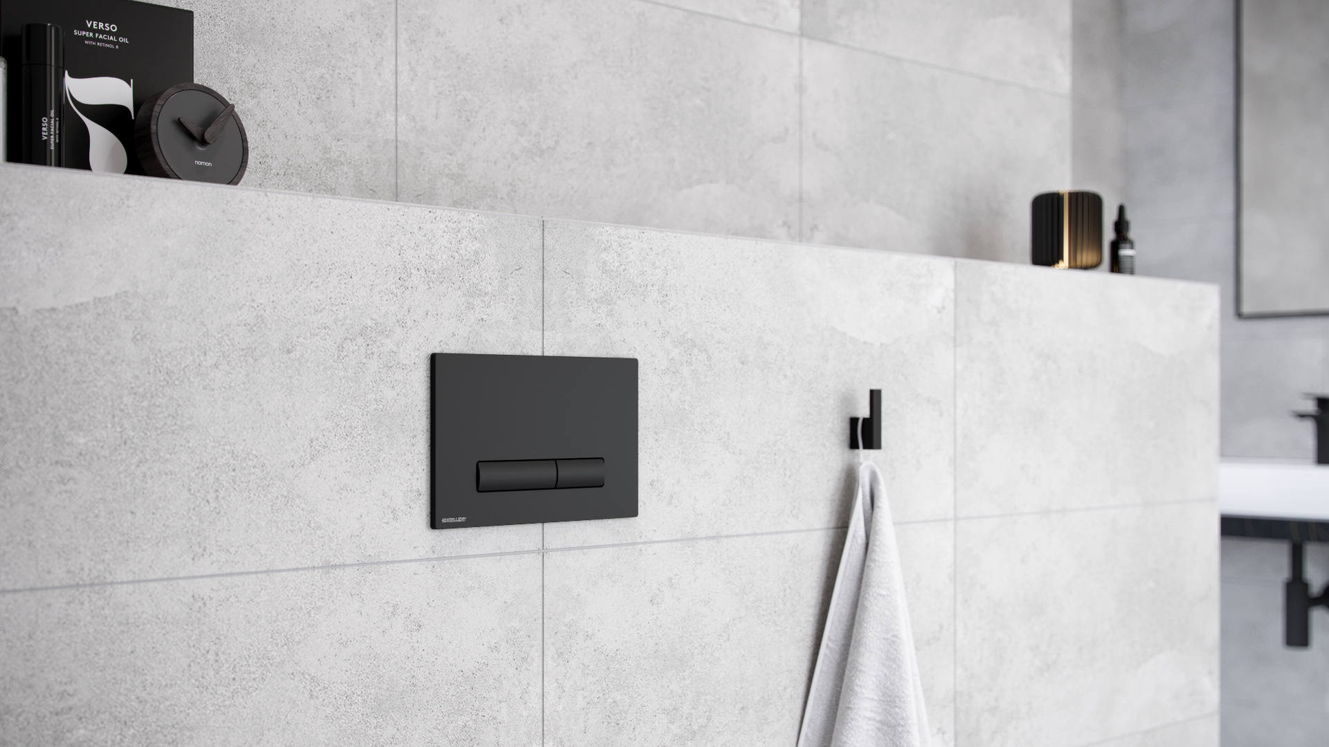 Aurro Fresh Przycisk spłukujący Czarny