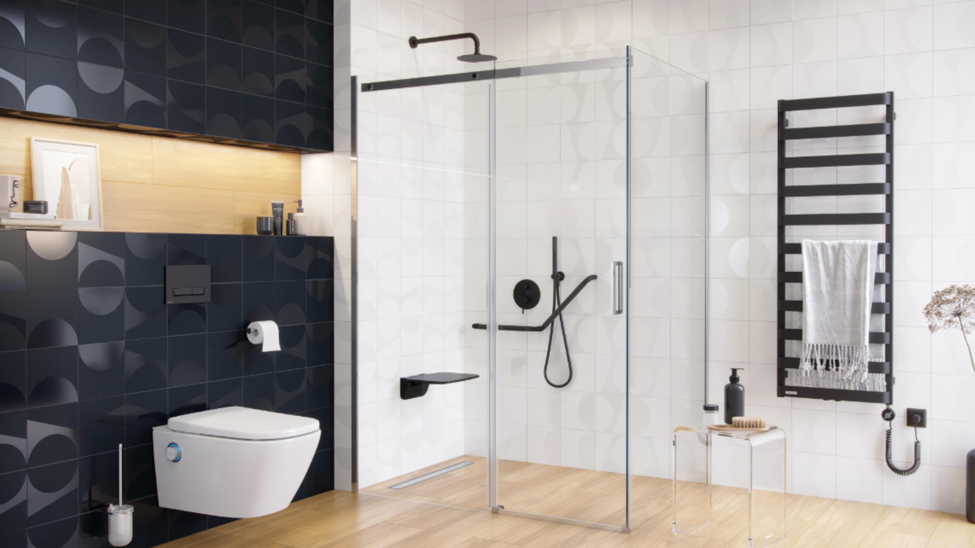 Hendi uchwyt łazienkowy kątowy 73 cm, czarny mat