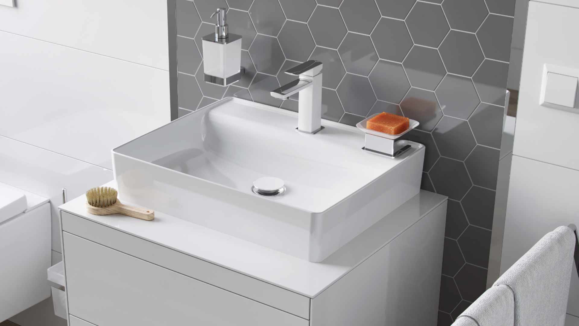 Korek klik-klak umywalkowo-bidetowy, biały ceramiczny