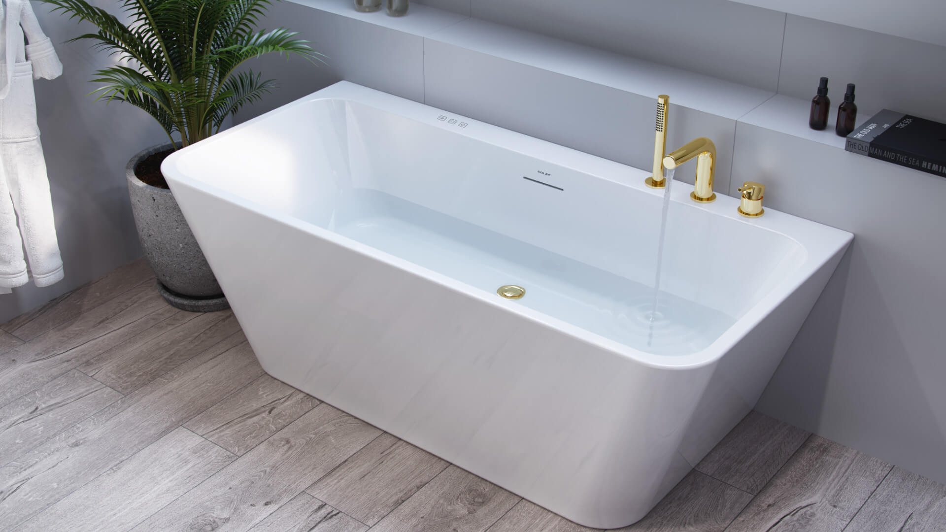 System podwodnego oświetlenia 4-LED z wanną przyścienną Lila 2.0, 160 cm