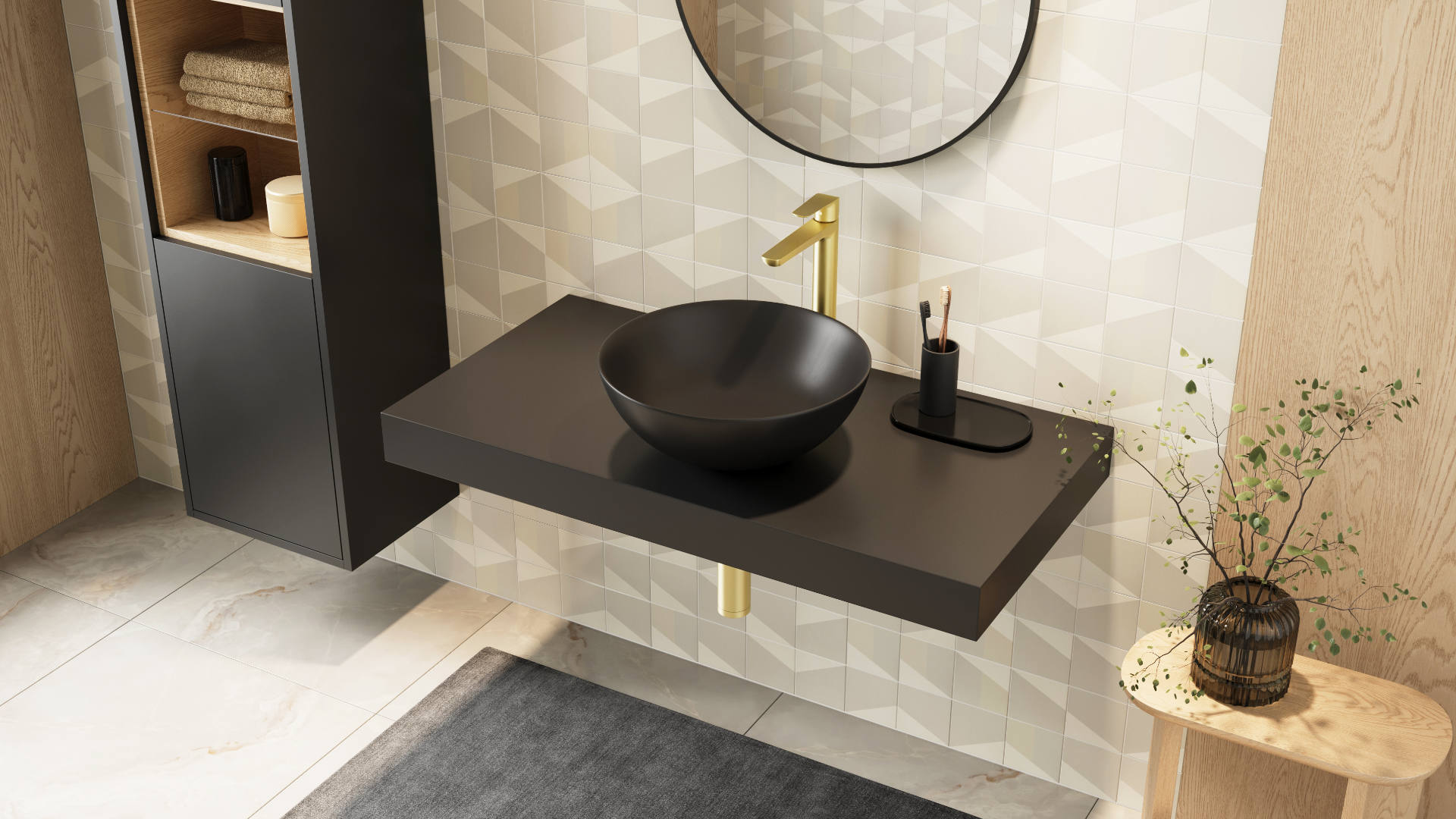 Luqa Umywalka Ceramiczna Nablatowa 40x40