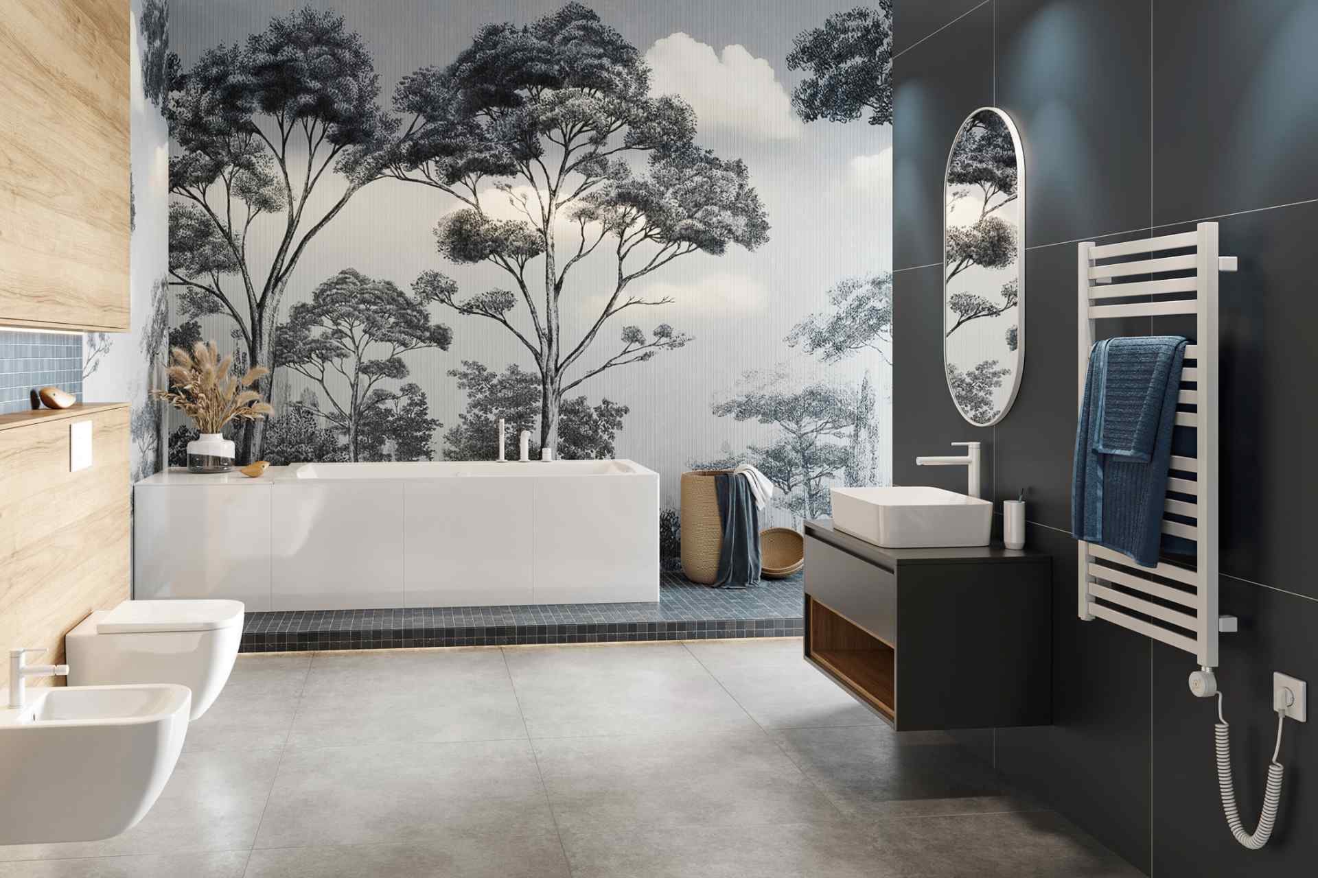 Horos grzejnik łazienkowy 96x50 Excellent biały soft wanna Aquaria