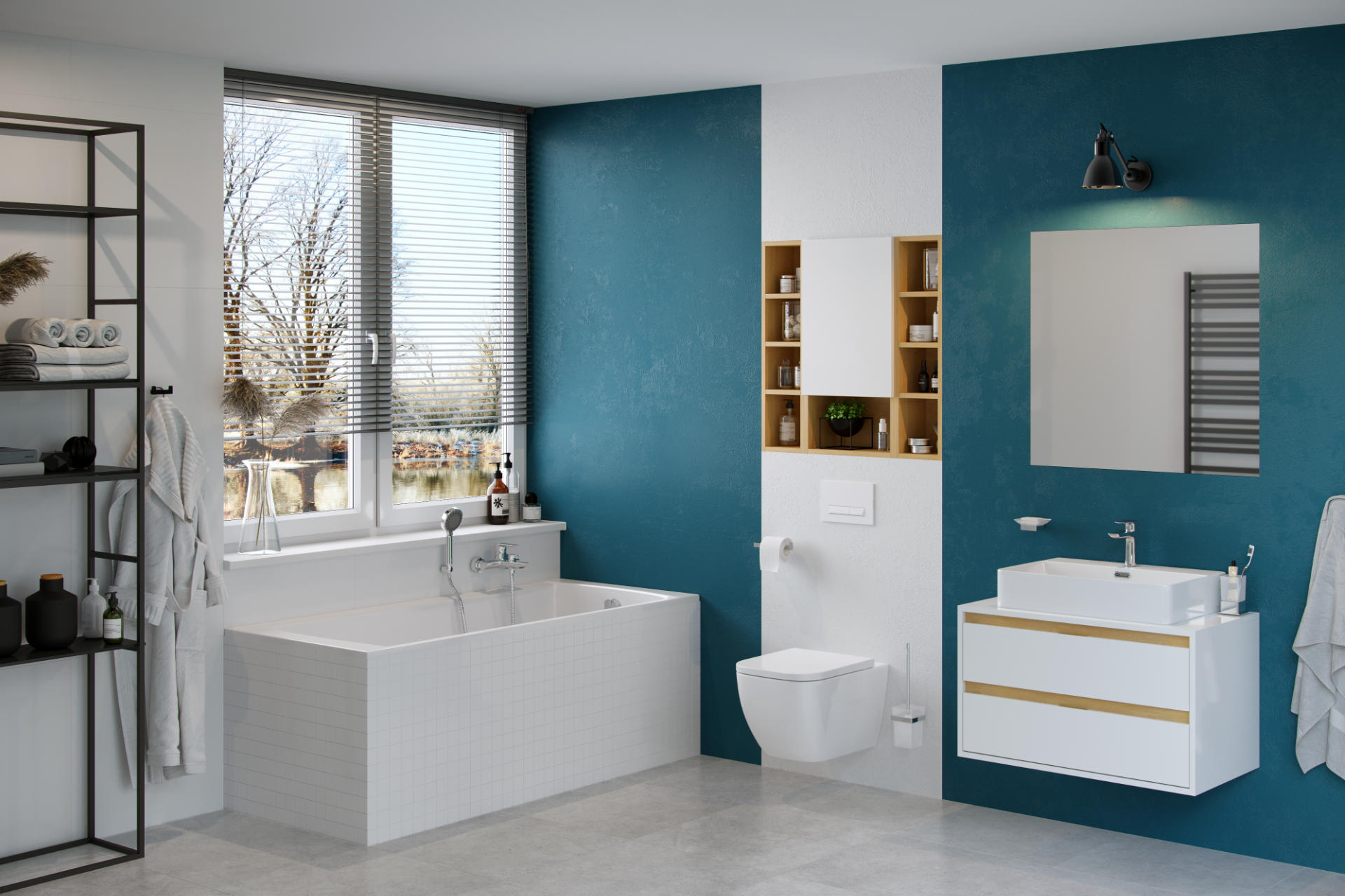 Tuto szafka wisząca z frontem Excellent biała komplet