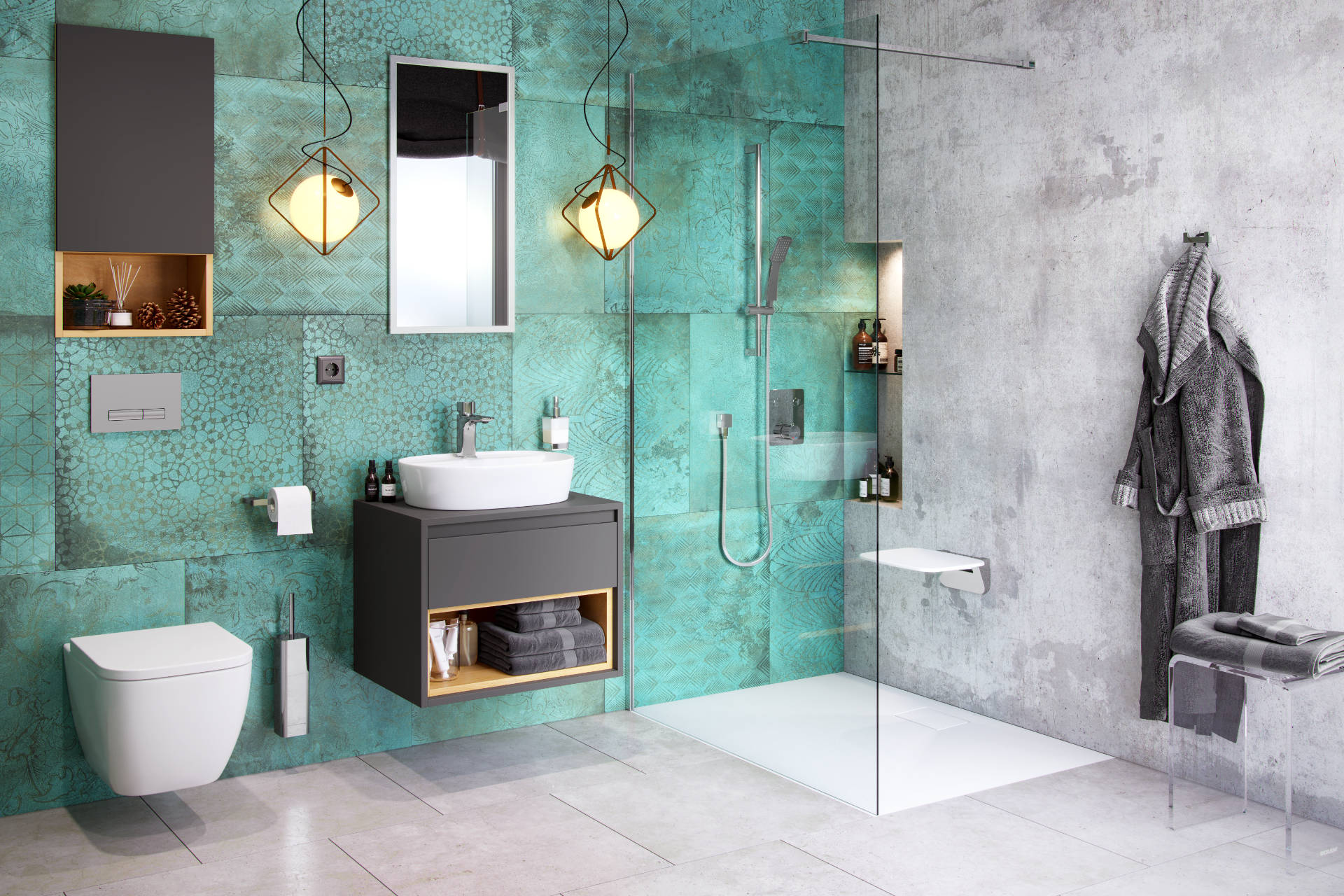 Tuto szafka wisząca z frontem Excellent czarna komplet