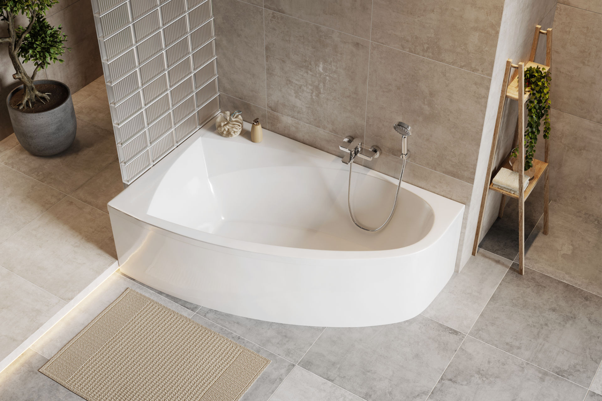 Aquaria Comfort wanna narożna prawa 160X100