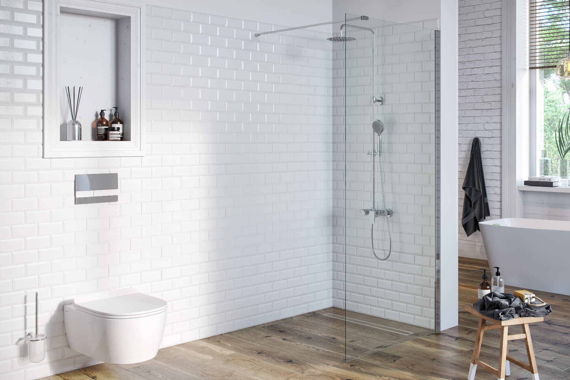 Altar zestaw prysznicowy ścienny z deszczownicą 20 x 20 cm, z wylewką, chrom