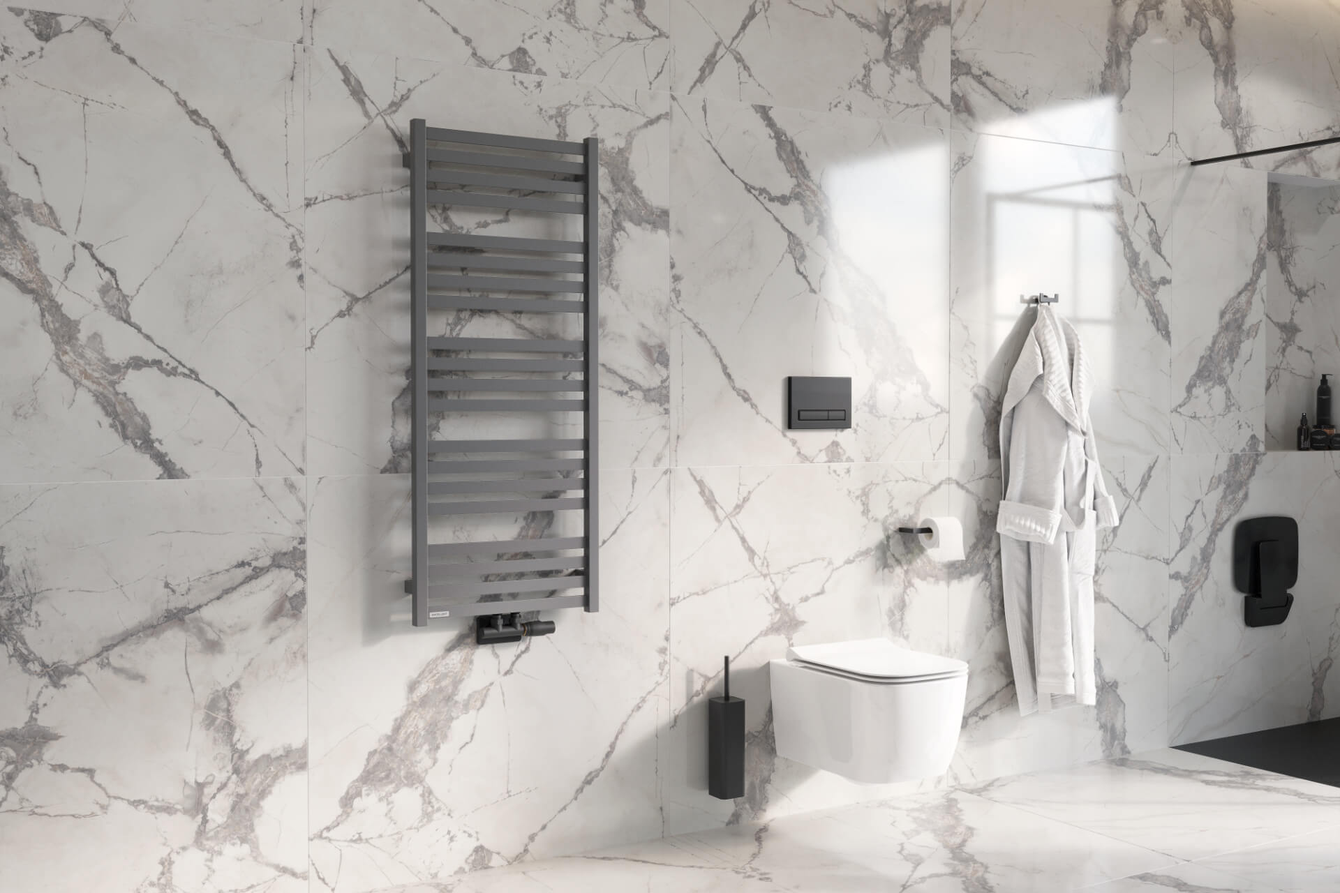 Volaro zestaw maskujący do zaworów grzejnikowych, czarny mat