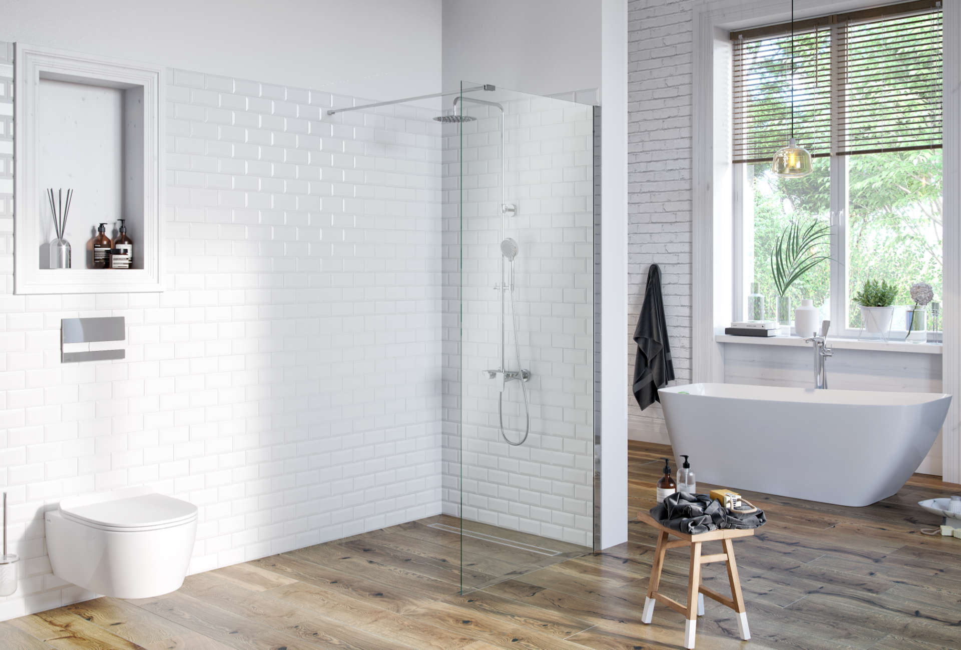 Vidoq walk-in ścianka 120x200cm chrom