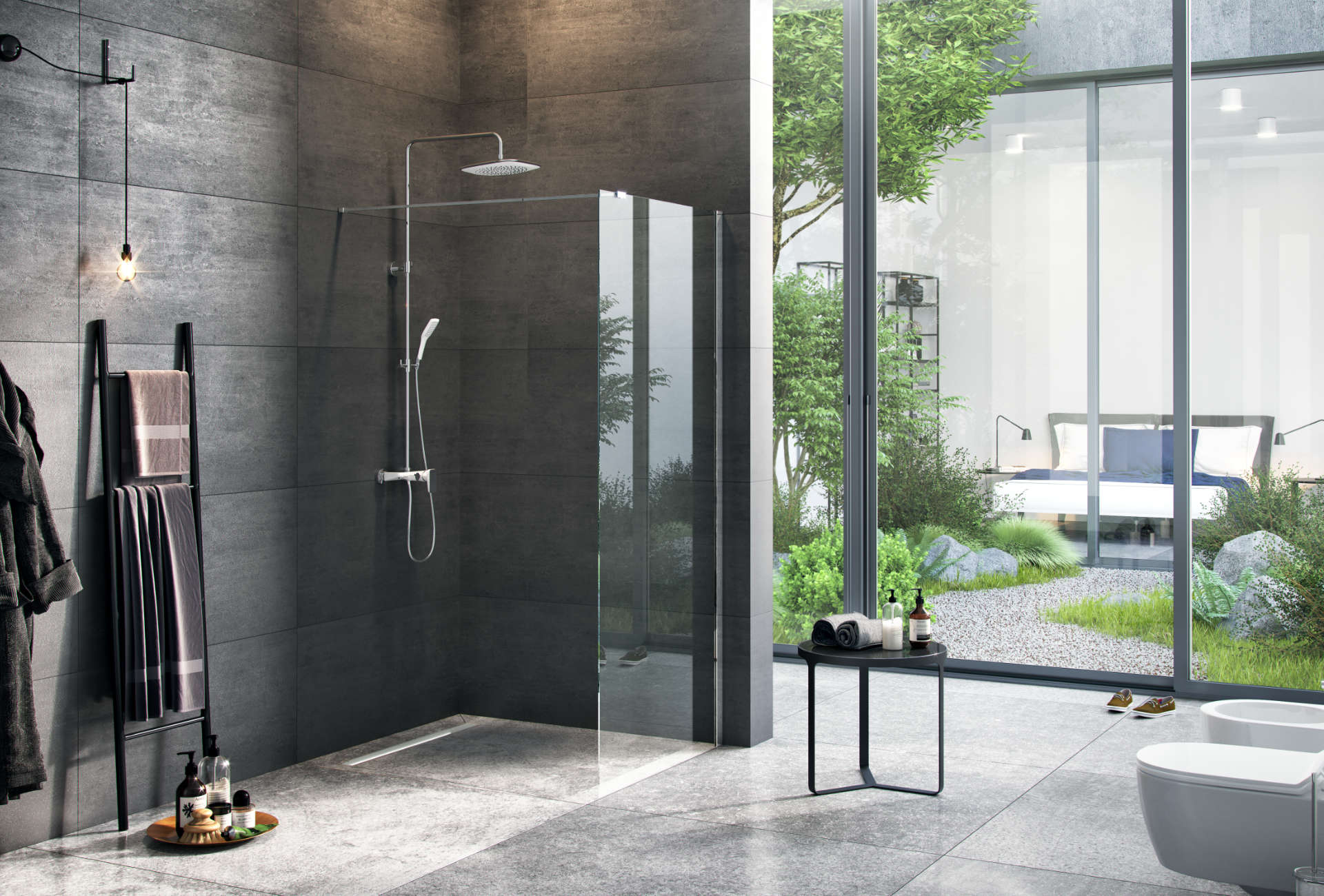 Vidoq walk-in ścianka 100x200cm chrom