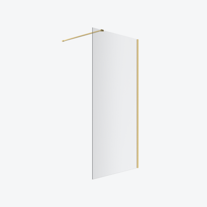 Vidoq walk-in ścianka prysznicowa prosta 120x200 cm, powłoka Clean Control, złoty połysk