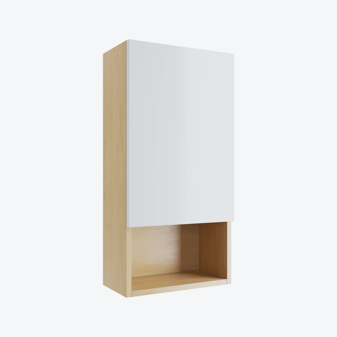 Tuto szafka wisząca wnękowa z frontem prawa 40x80 cm, dąb/biały połysk