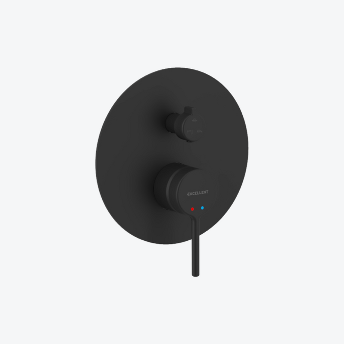 PI bateria prysznicowo-wannowa podtynkowa 3 funkcyjna, czarny mat