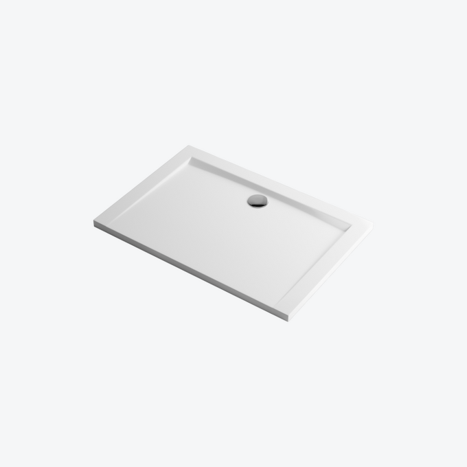 Brodzik prostokątny, biały, niski 90x80 Excellent