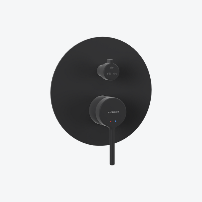 PI bateria prysznicowo-wannowa podtynkowa 3 funkcyjna, czarny mat