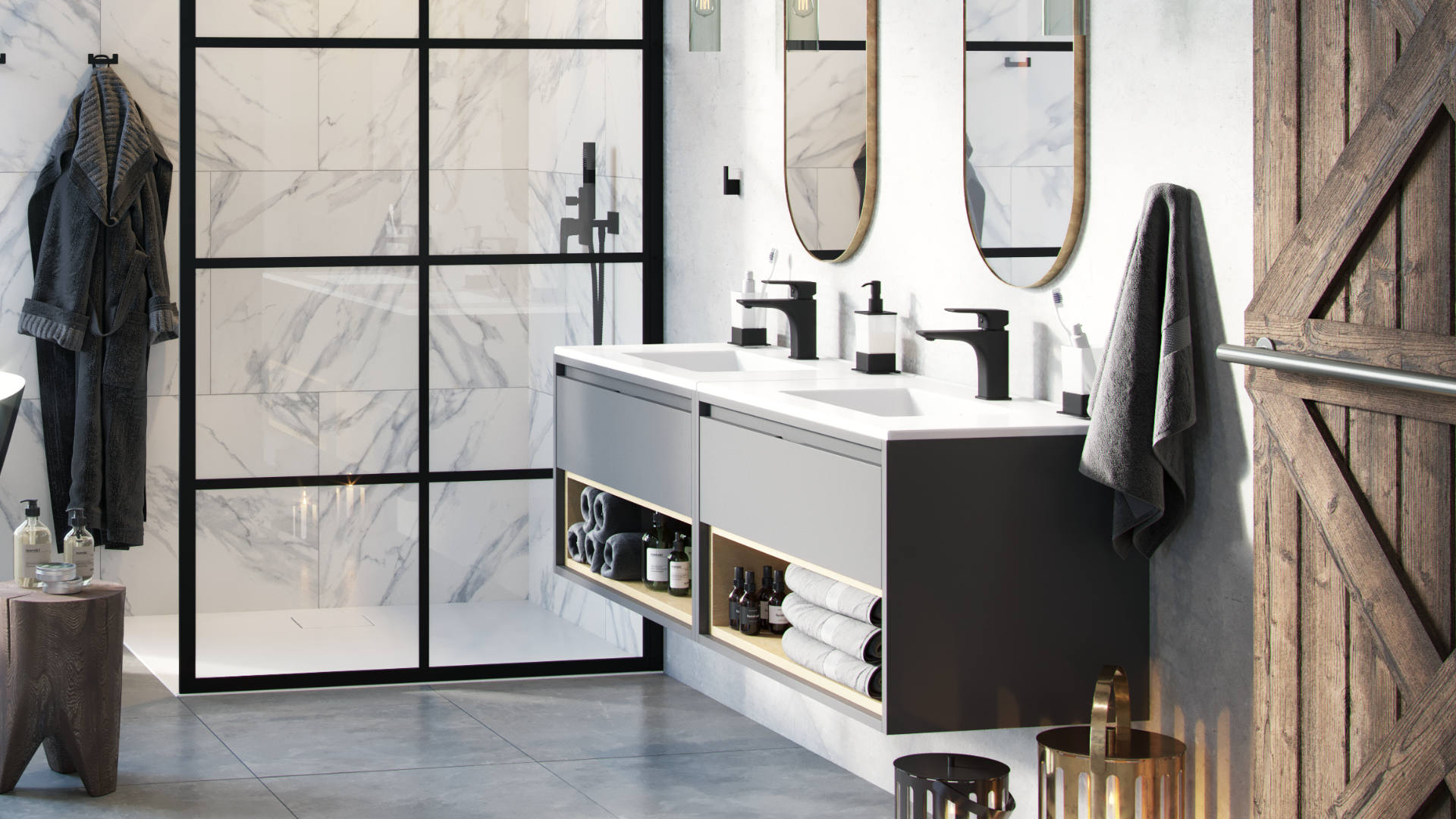 Keria bateria umywalkowa stojąca, czarny mat