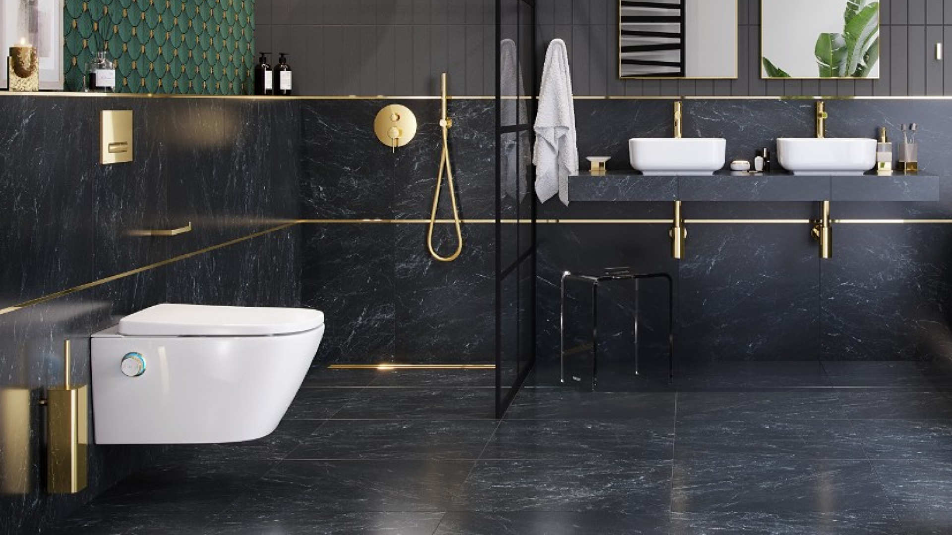 Dakota 2.0 toaleta myjąca S2, pokrętło sterujące złoty połysk