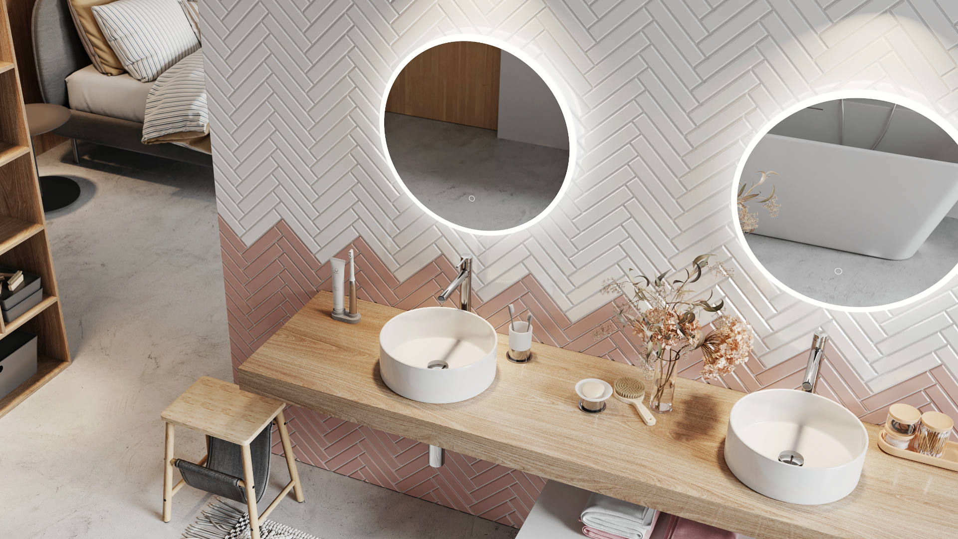 Lumiro Lustro LED 80cm Okrągłe MataGrzewcza