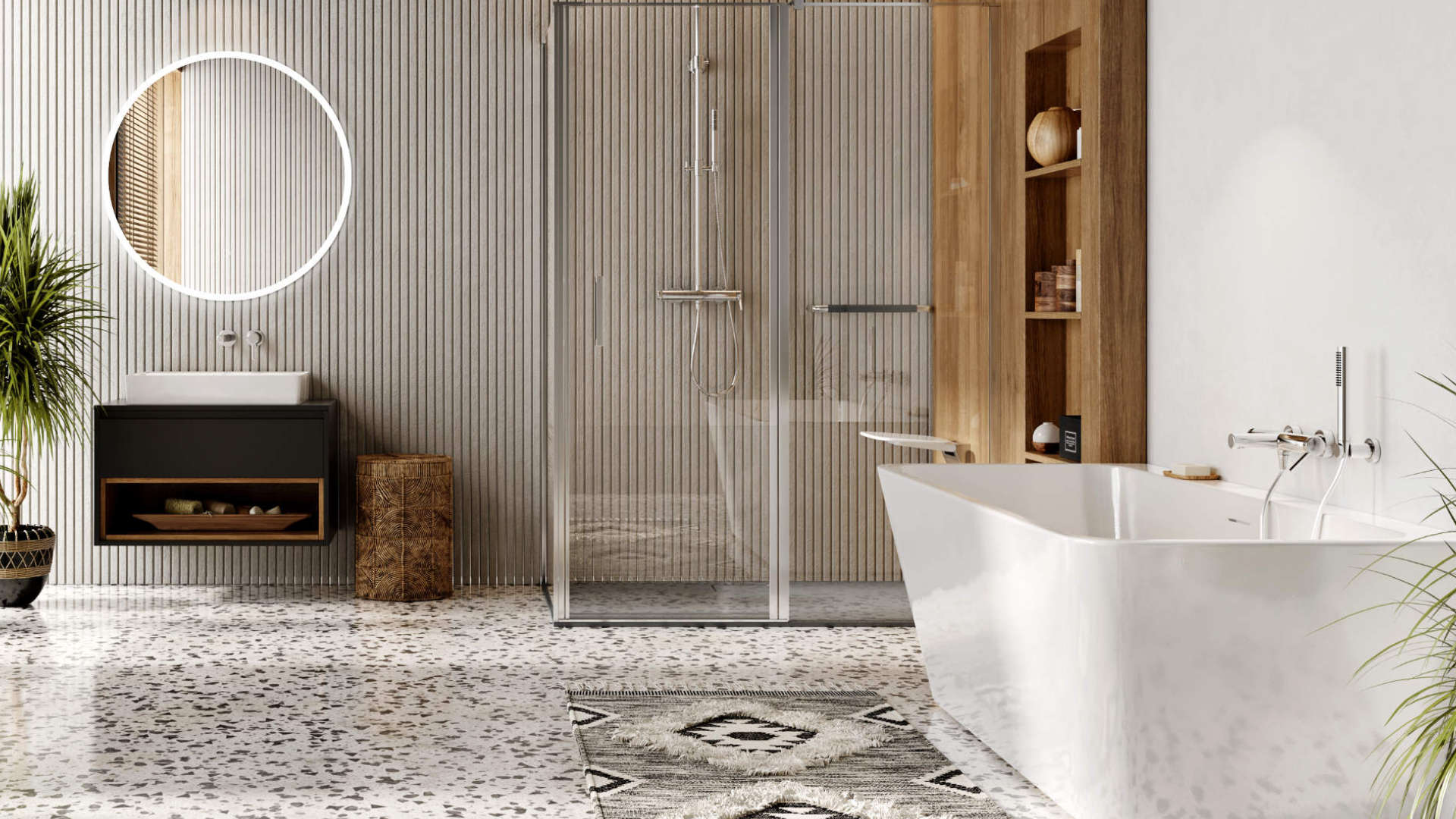 PI bateria wannowo-prysznicowa, chrom