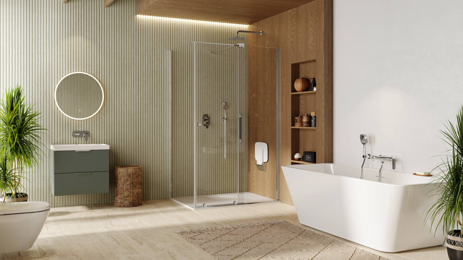 Clever 2.0 bateria umywalkowa podtynkowa komplet, chrom