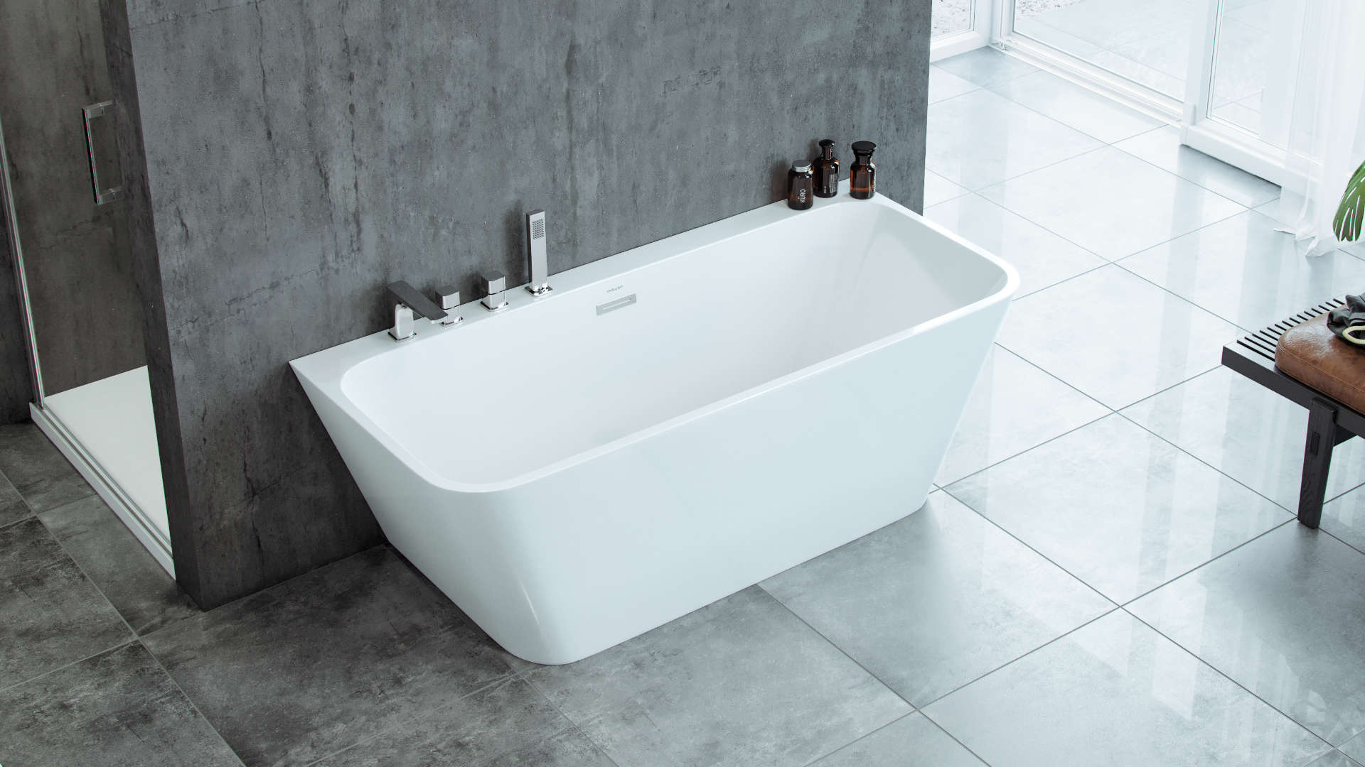 Keria bateria wannowa 4 otworowa, chrom