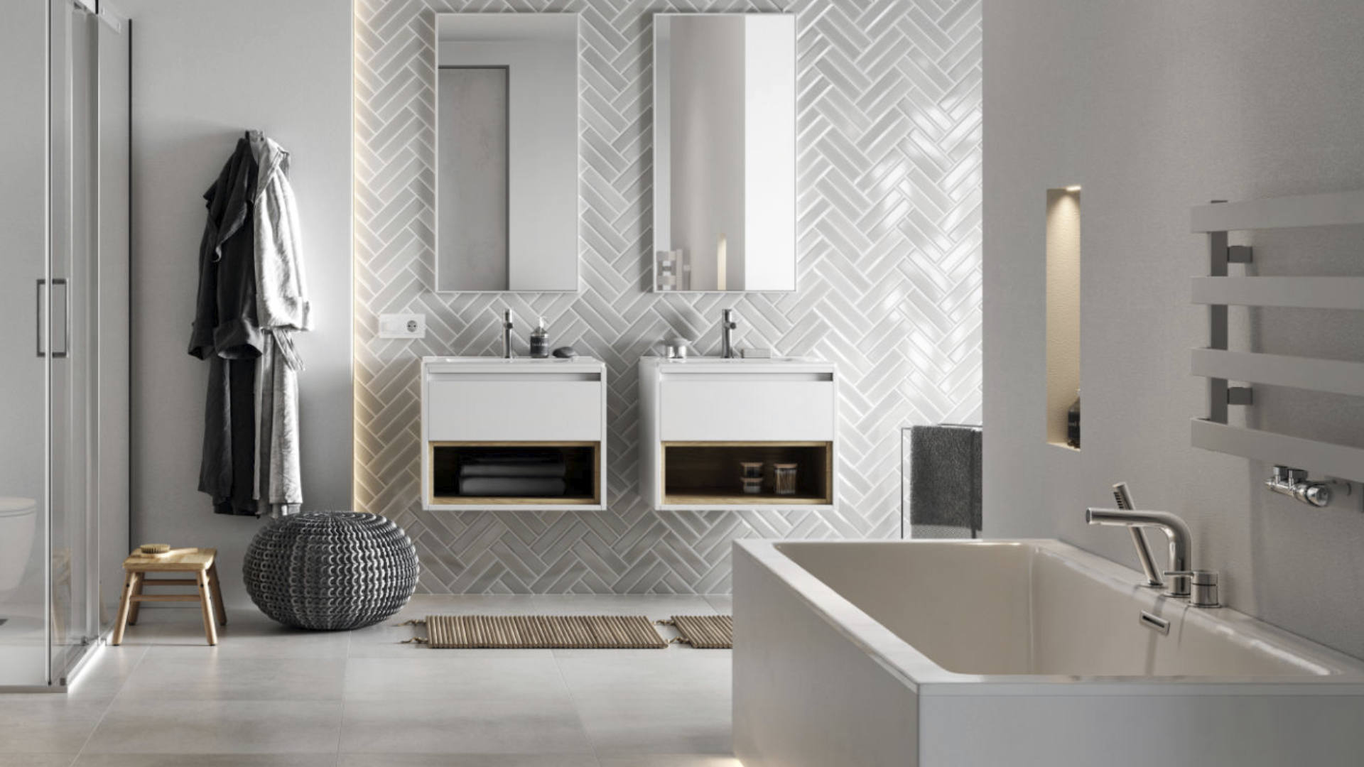 Kuadro Lustro 100x50cm Biały Mat