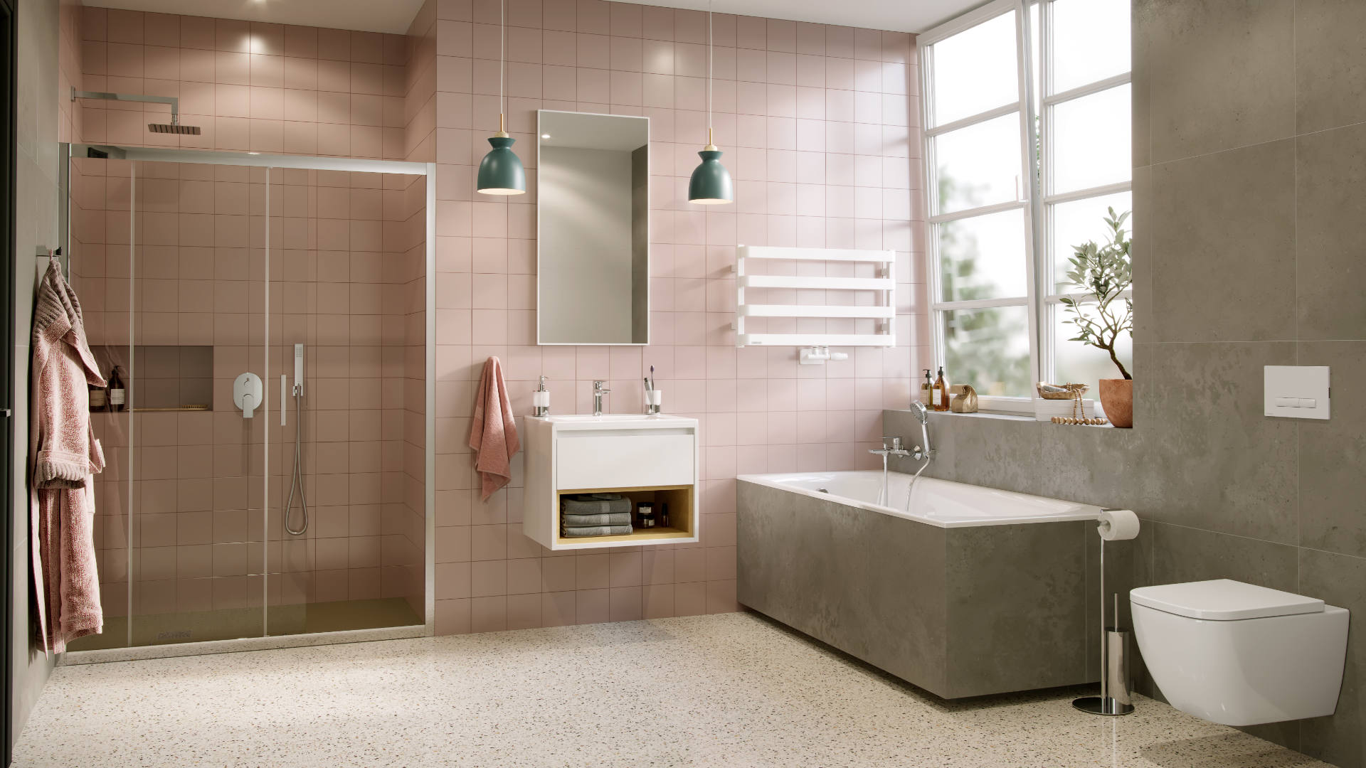 Kuadro Lustro 100x50cm Biały Mat