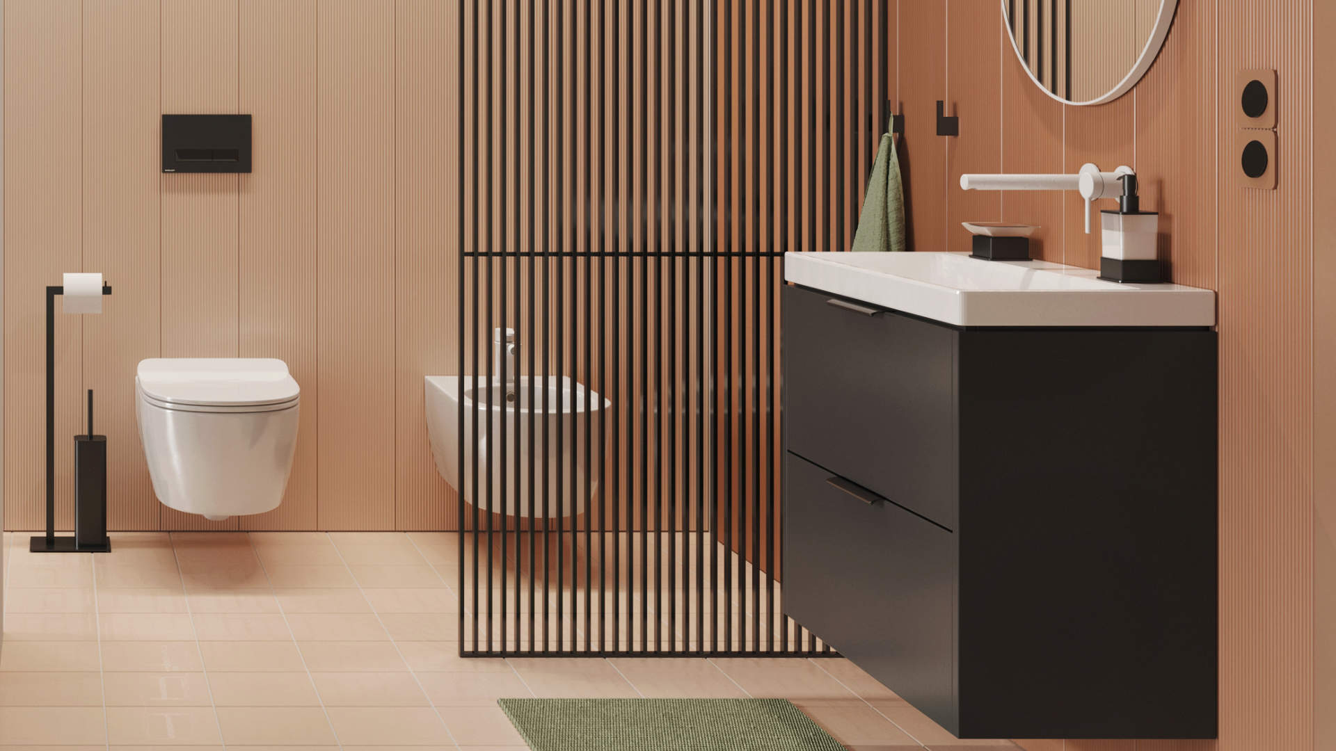 Riko stojak na papier ze szczotką, czarny mat