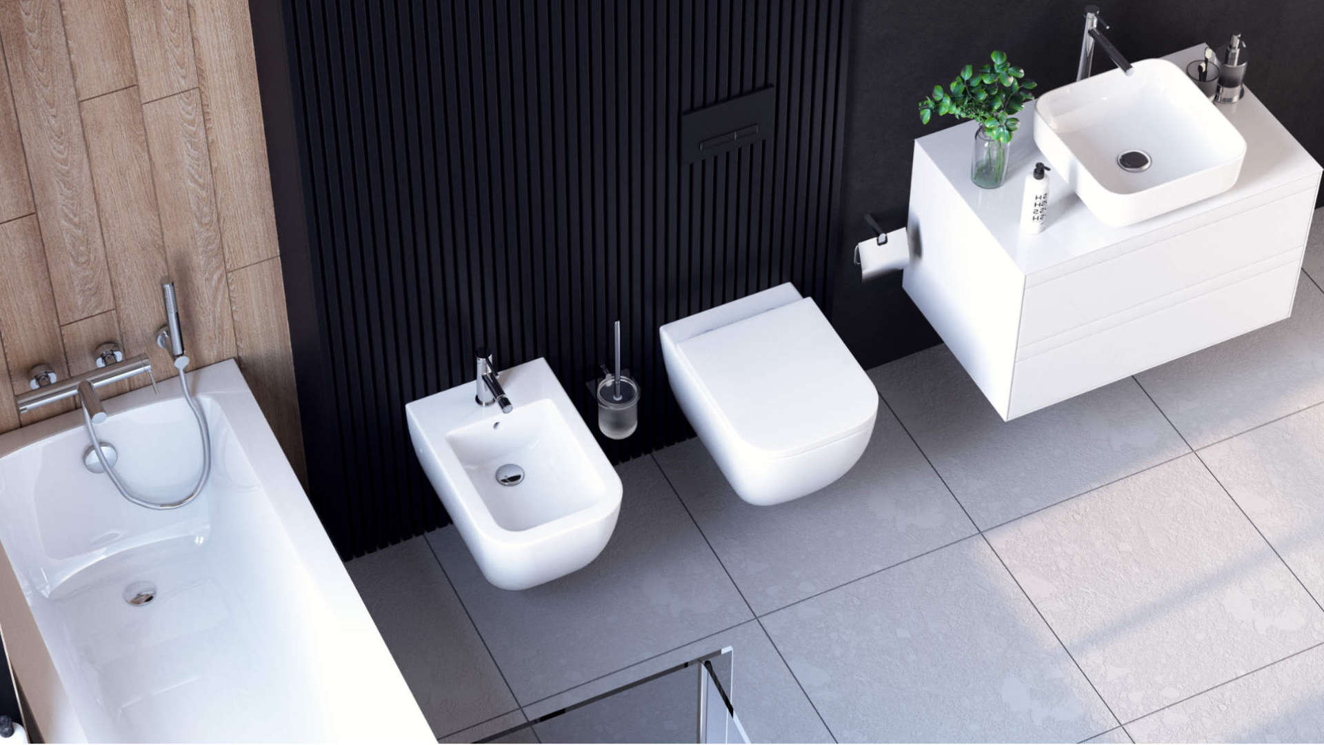 PI bateria wannowo-prysznicowa, chrom