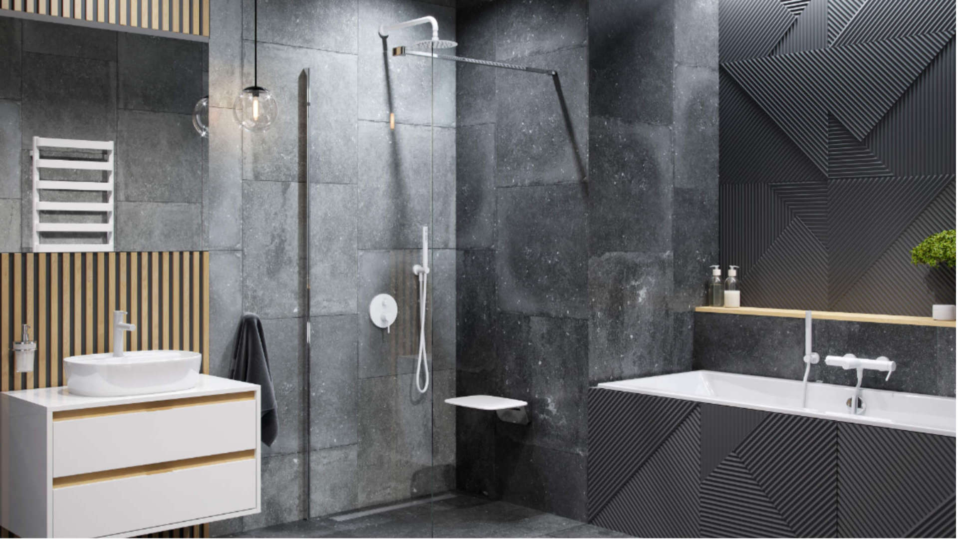 PI bateria wannowo-prysznicowa, biały mat