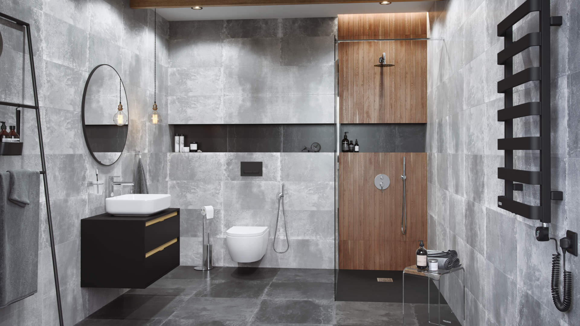 PI zestaw prysznicowy podtynkowy z deszczownicą 20 cm, chrom