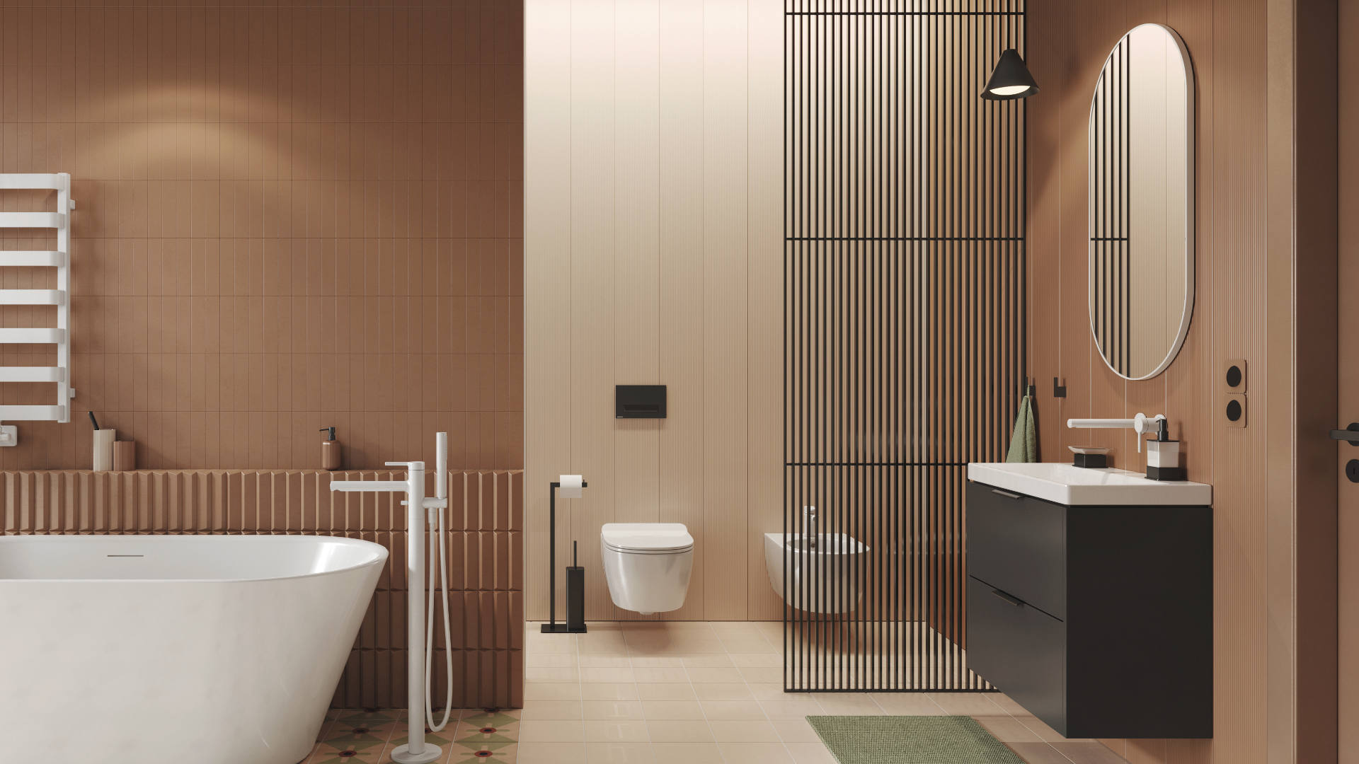 Blanko szafka 49 cm, biały połysk z umywalką z otworem na baterię, uchwyt czarny