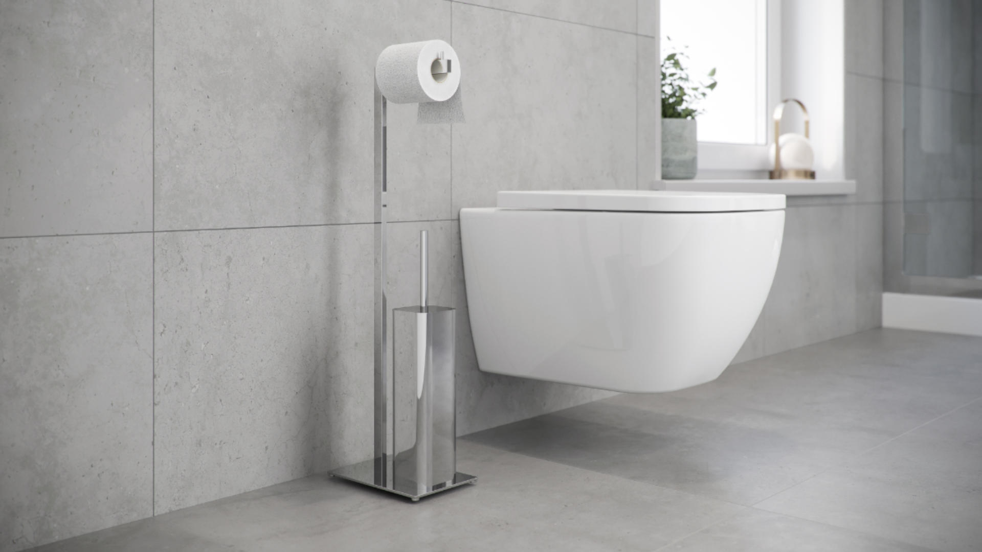 Riko stojak na papier ze szczotką, chrom