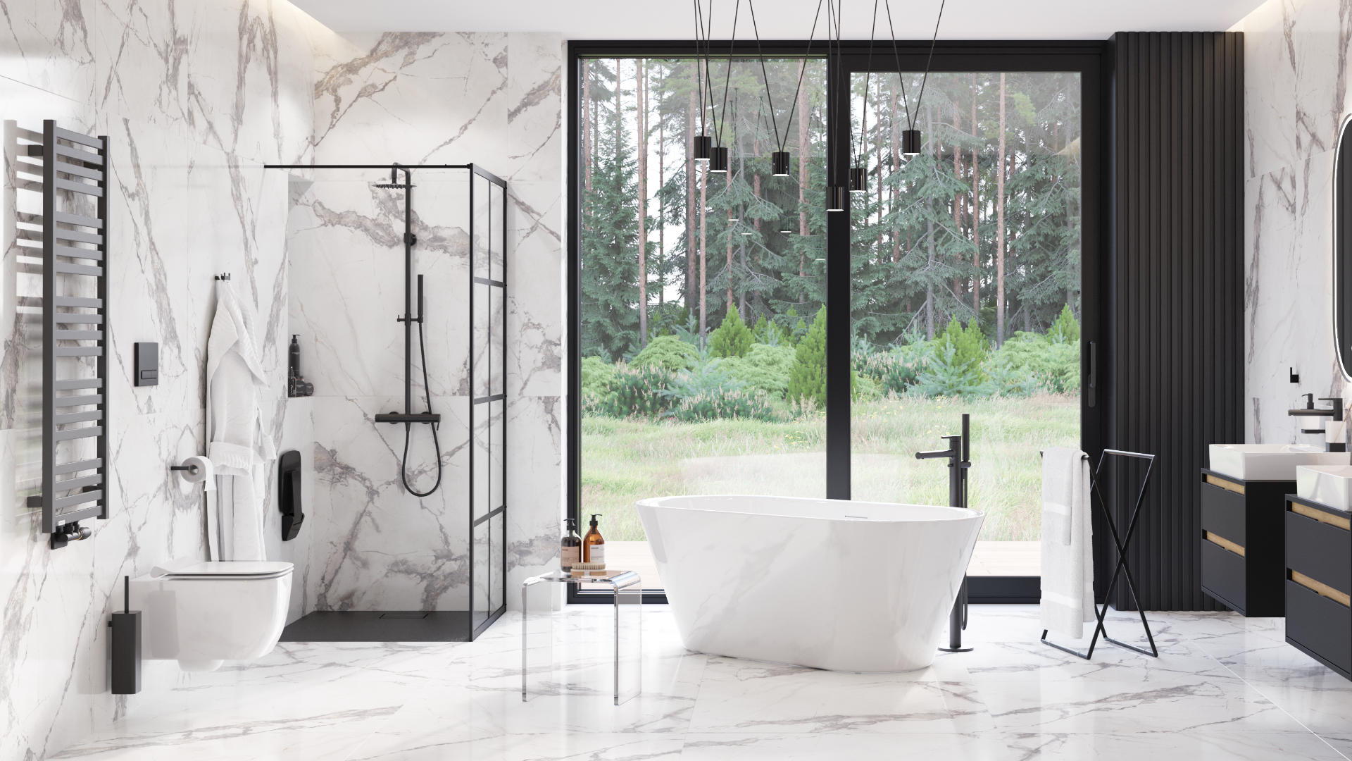 Riko szczotka wolnostojąca/do ściany, czarny mat