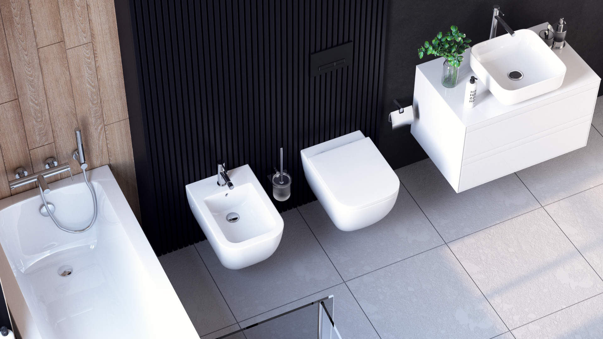 PI bateria bidetowa stojąca, chrom