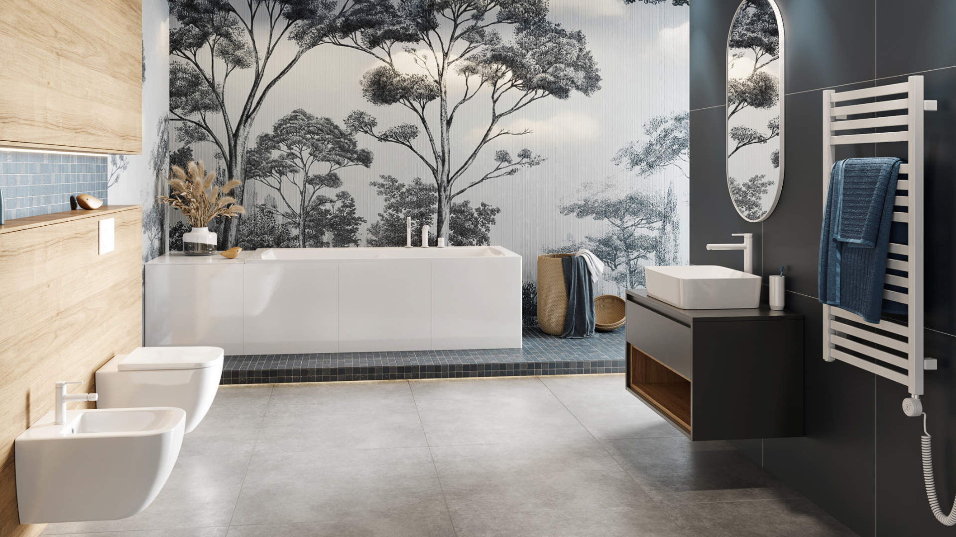 PI bateria umywalkowa stojąca wysoka, biały mat