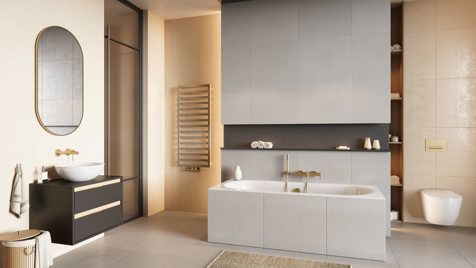 Moli syfon wannowy czyszczony od góry rozmiar do każdej wanny, złoty szczotkowany